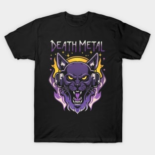 Death Metal Satanic Baphomet Cat T-Shirt